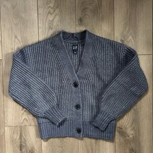 Gap womens small chunky fuzzy blue knit button-up cardigan